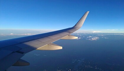 Obraz premium Airplane wing view from above