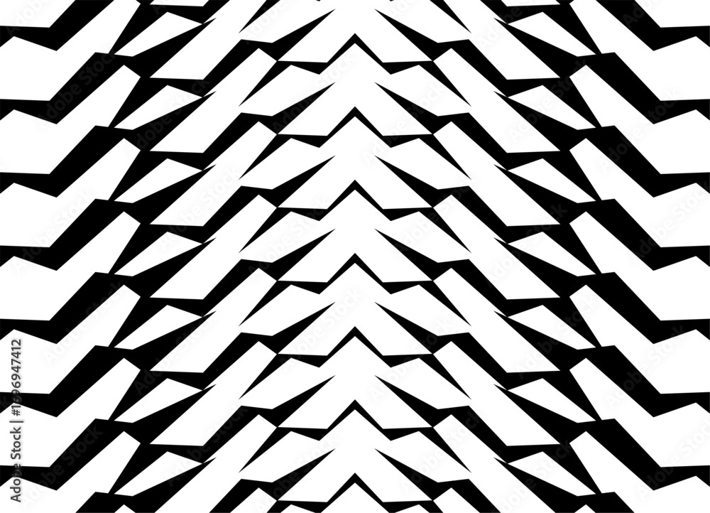 Aufkleber vector symmetrical pattern of broken sharp lines. black and white abstract background for covers, ad