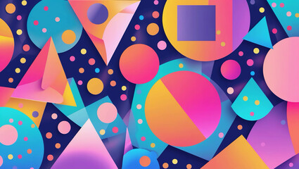 Simple geometric figures and dots on an abstract vector background. A polygonal shape pattern and a graphic design element