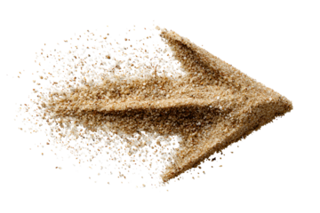 Sand arrow disintegration motion design abstract art