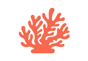 Detailed Illustration of a Vibrant Orange Coral Reef.
