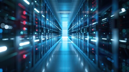 Fototapeta premium Data center hallway