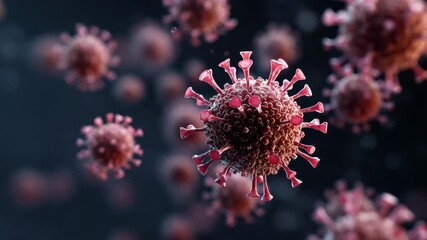 3d illustration of coronavirus cells under microscope medical concept of covid19 infection pandemic health virus outbreak global disease - Powered by Adobe