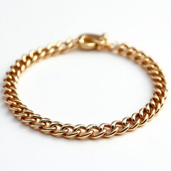 Fototapeta premium Minimalist gold bracelet features clean polished finish, refined detailing. Contemporary jewelry piece offers elegant styling with sleek, chic, modern, timeless design. Simple yet sophisticated,