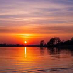 sunset over lake
