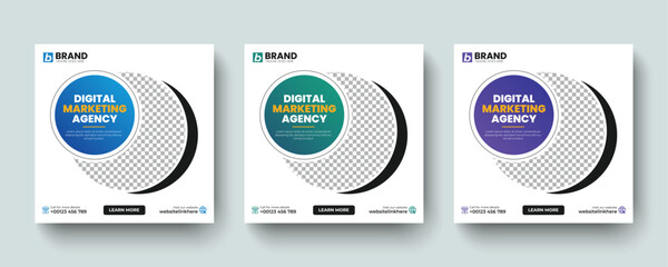 Modern creative corporate square social media post or web banner ad template. Online digital marketing business promotion, Online banner, advertising, digital post design.