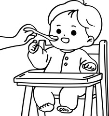 이유식 먹는 아기 