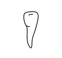 Tooth cartoon outline icon. Cute vector isolated illustration.