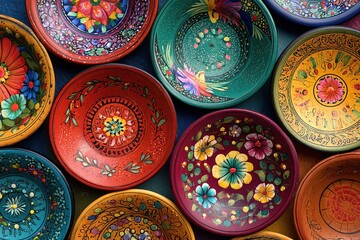 Vibrant Handcrafted Clay Plates: Celebrating Ancient Latin American Art Through Colorful Ceremonial Creations