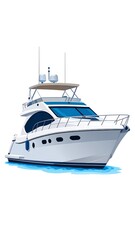 Naklejka premium White yacht on water