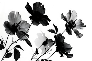 black and white flowers