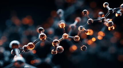 Stunning molecular structure glowing with vibrant energy, symbolizing scientific breakthrough and innovation in advanced research