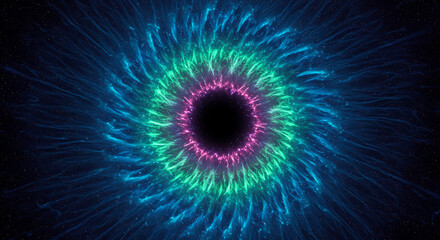 Abstract Swirling Energy Vortex with Neon Glow Effect