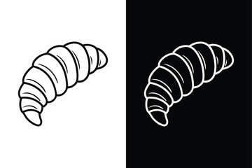 Croissant icon flat icon vector on White Background Vector Art Illustration on white background.	