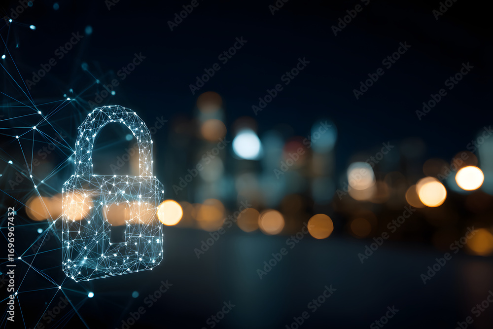 Aufkleber securing your business in the digital age: cybersecuity and data protection wih virtual network conn