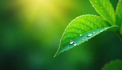 Obraz premium dew on leaf