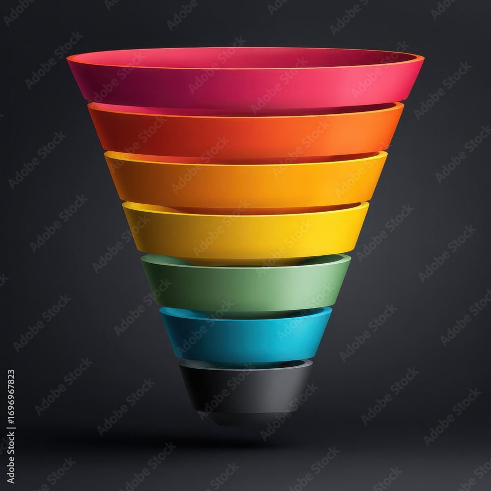 Poster Creative Funnel Design: Visualizing the Customer Journey in a Dynamic Sales Cone Process