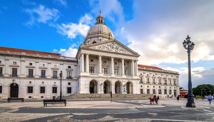 Fototapeta premium Wide shot of a grand building