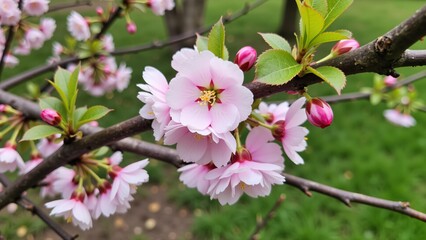Fototapeta premium Pink flowers on the branches