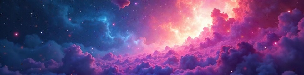 Ethereal, iridescent hues swirl in a mystical nebula, radiating otherworldly energy and vibrant, fantastical colors Perfect for fantasy, sci-fi, and spiritual projects , space, nebula clouds, nebula