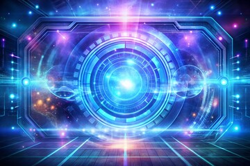 Obraz premium Futuristic Portal with Glowing Energy and Cosmic Background for Science Fiction