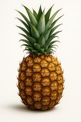 A fresh pineapple isolated on white background