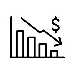 Down Arrow Finance Icon