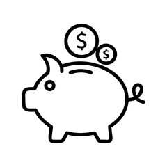 Obraz premium Piggy bank with coins