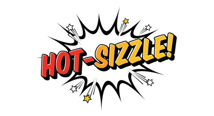 Naklejka premium Hot-Sizzle Comic Book Style Exclamation