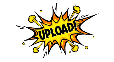 Colorful Comic Book Style Upload Explosion