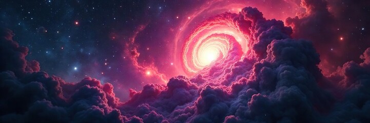 Distorted, swirling nebulae forming nightmarish star clusters, cosmic horror, deep space terror , galactic cluster, star cluster
