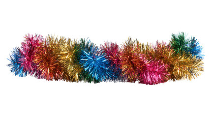 Colorful metallic tinsel garland festive decoration holiday celebration