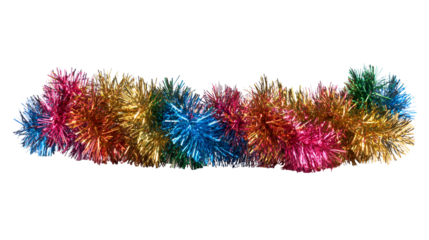 Colorful metallic tinsel garland festive decoration holiday celebration