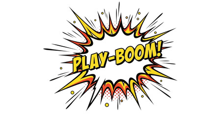 Play-Boom Comic Book Explosion Graphic