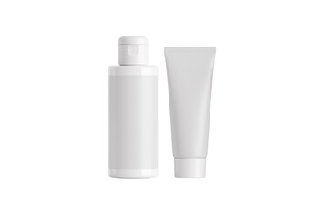 Versatile White Bottle and Tube Mockup Set for Creative Cosmetic and Skincare Product Packaging and Branding Innovations