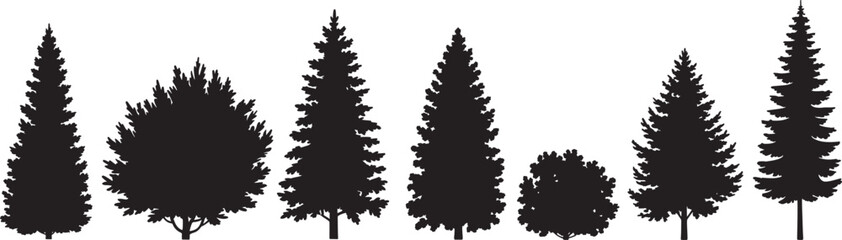 Obraz premium various christmas tree silhouette