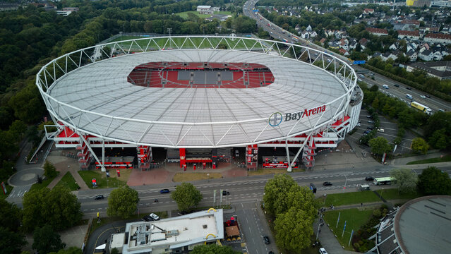 BayArena, home stadium of football club Bayer 04 Leverkusen.