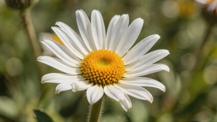 Obraz premium Single daisy showcasing detail, cheerful ambiance outdoors