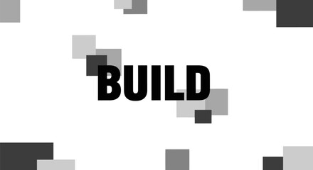 Abstract Build Concept with Gray and Black Squares