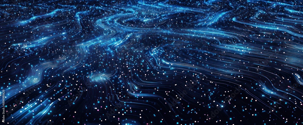 Aufkleber abstract futuristic background with glowing lines and particle effects