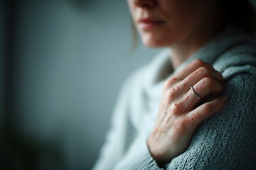 Close-up of a person's hand with a distinct red rash, symbolizing the symptoms of an autoimmune skin condition. Ideal for medical and dermatology content.