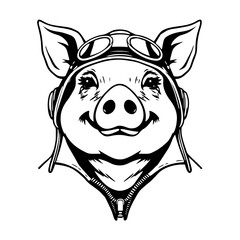 Pig Bomber Aviator-helmet #289