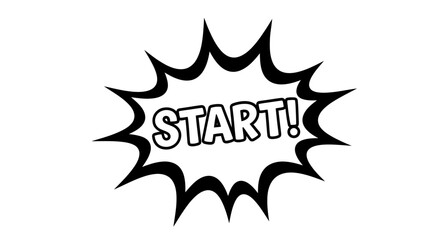 Black and White Comic Style Start Burst Illustration