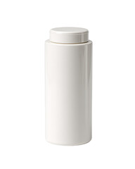 White plastic jar, studio shot, blank label, packaging
