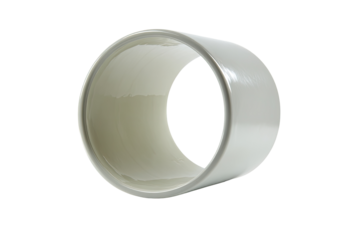 Cream-colored, hollow cylindrical tube