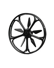 Obraz premium Black drone propeller spinning, isolated, studio shot, technology