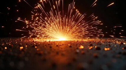 Dynamic sparks erupt in mesmerizing display, creating abstract patterns of light and motion perfect for industrial, energy, or technology projects