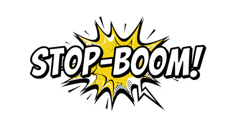 Comic Book Style Stop-Boom Exclamation