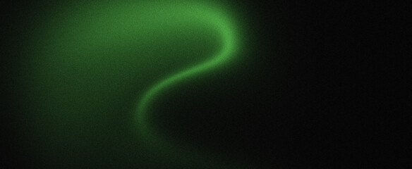 Glowing green digital waves flow through a dark abstract space, creating a dynamic light pattern for a futuristic animation backdrop, noise texture background
