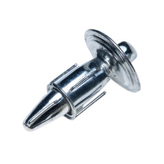 Shiny metal fastener, conical point,  circular top